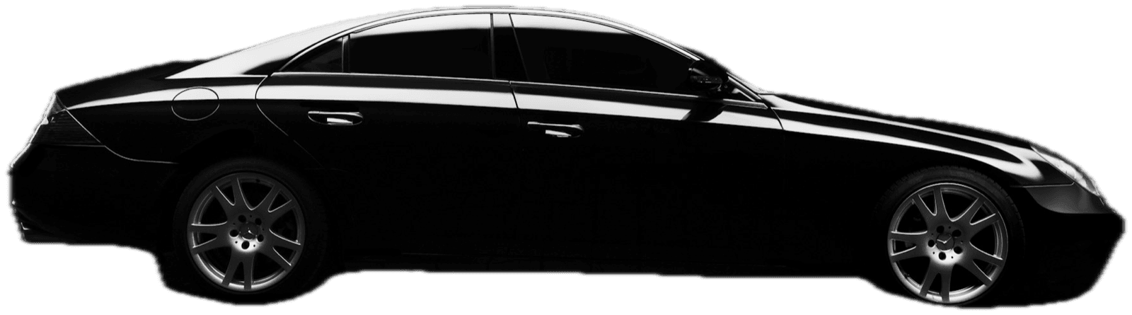 Fahrzeug auf der dunklen Bühne von Bucan Automobile, von wanderndem Scheinwerferlicht gestreift